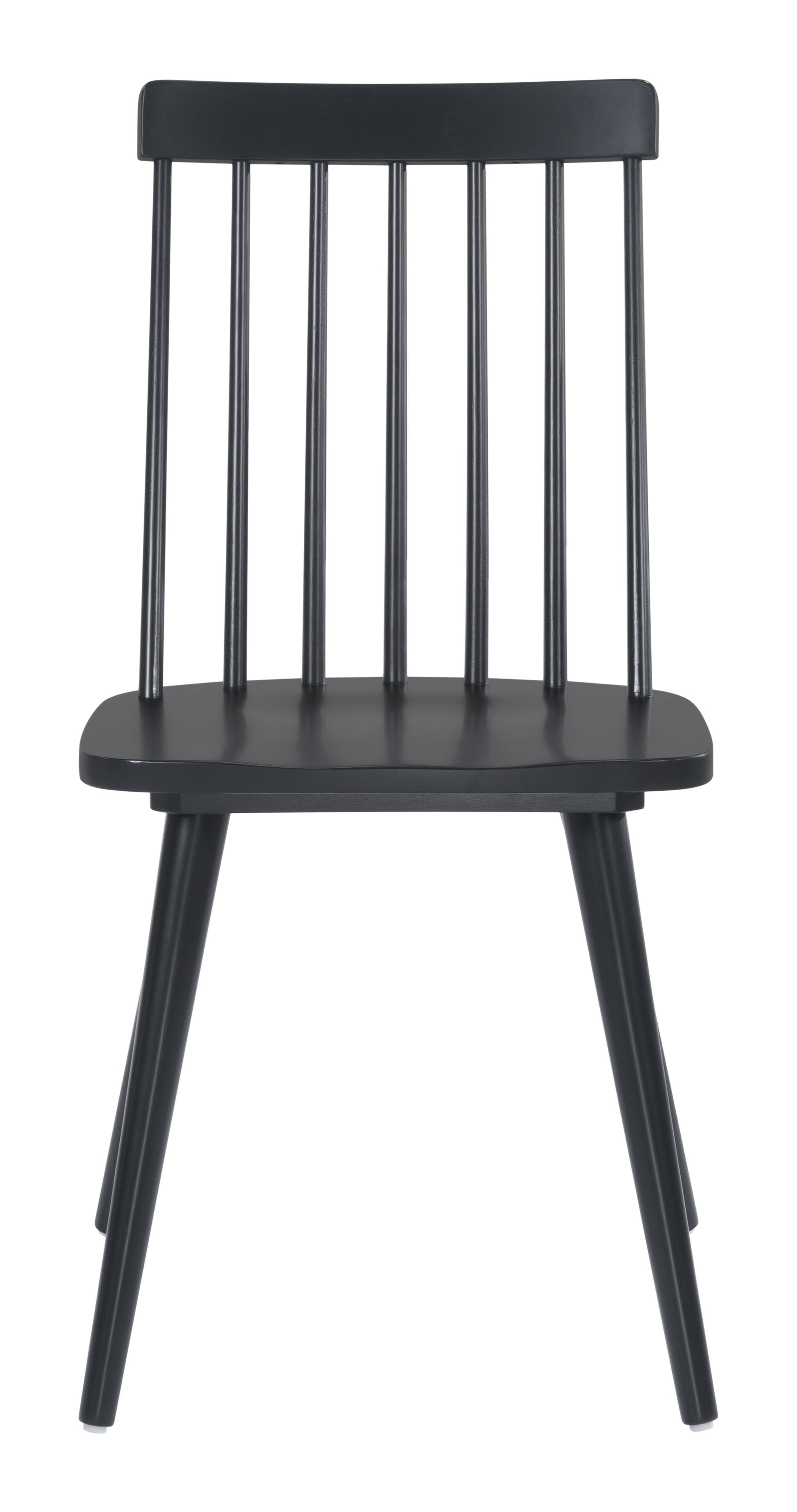 Set of Two Modern Black Armless Spindle Dining Chairs