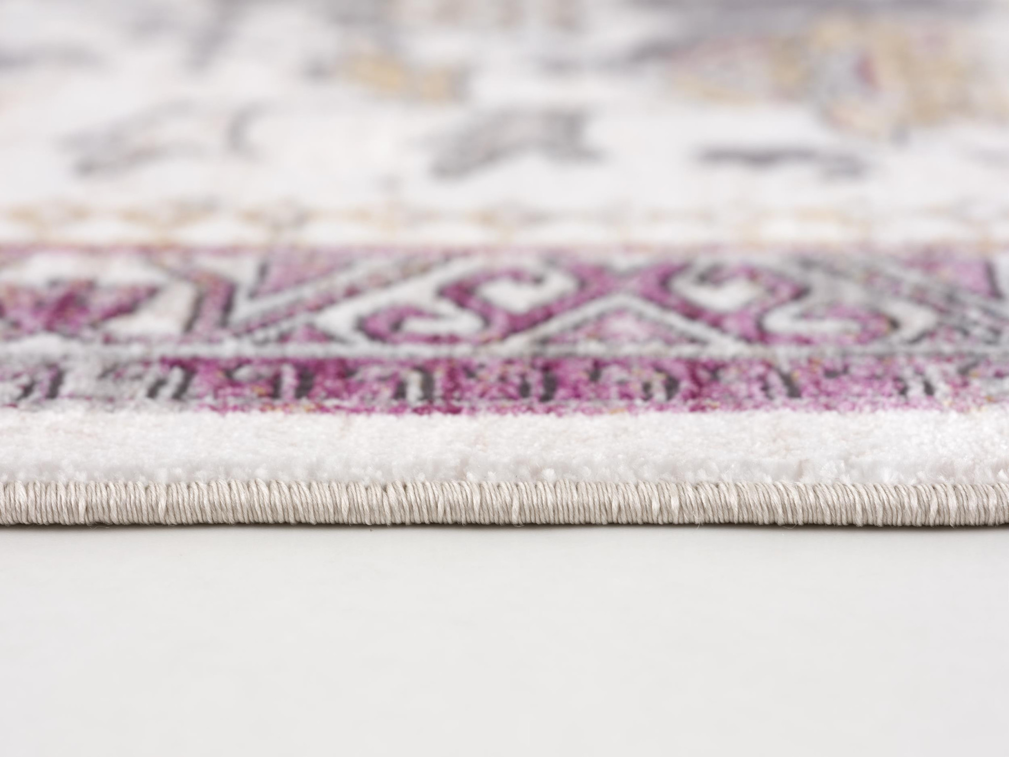 15" Runner Gray and Ivory Oriental Power Loom Runner Rug