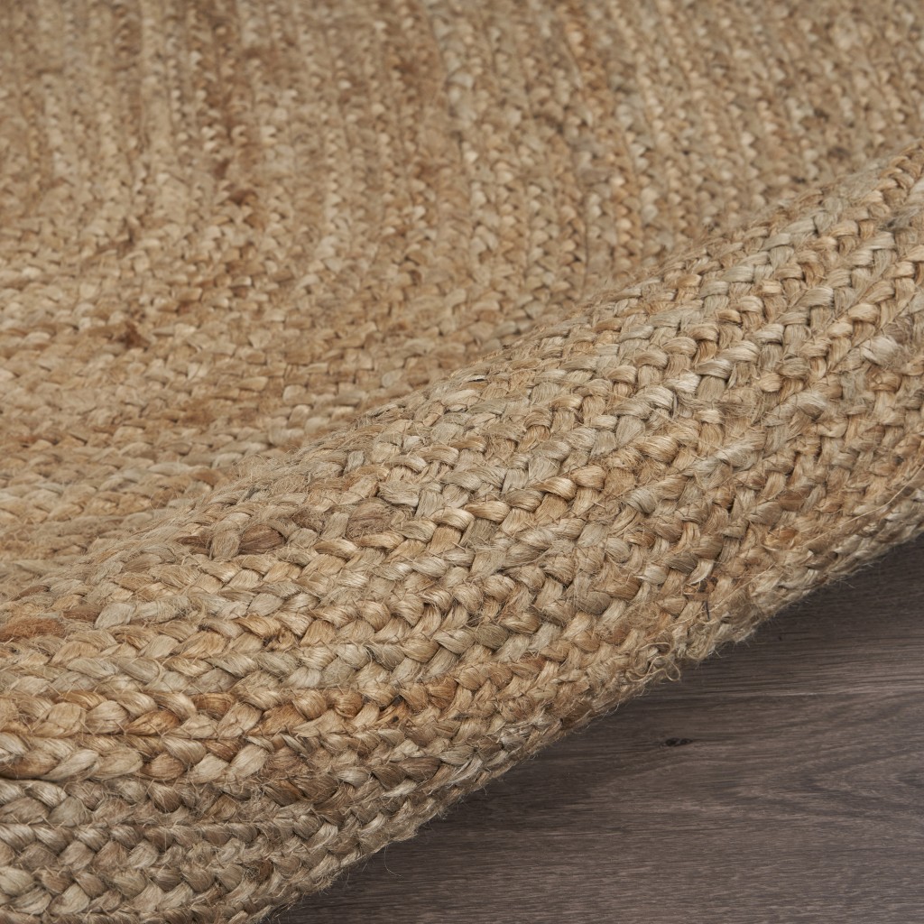 7" Natural Toned Oval Shaped Area Rug