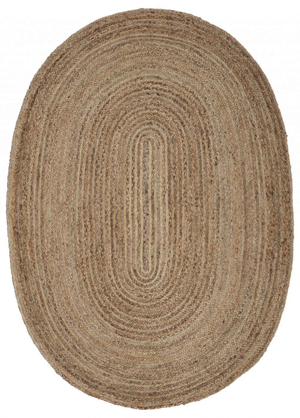 7’ Brown Oval Shaped Jute Area Rug-395176-1