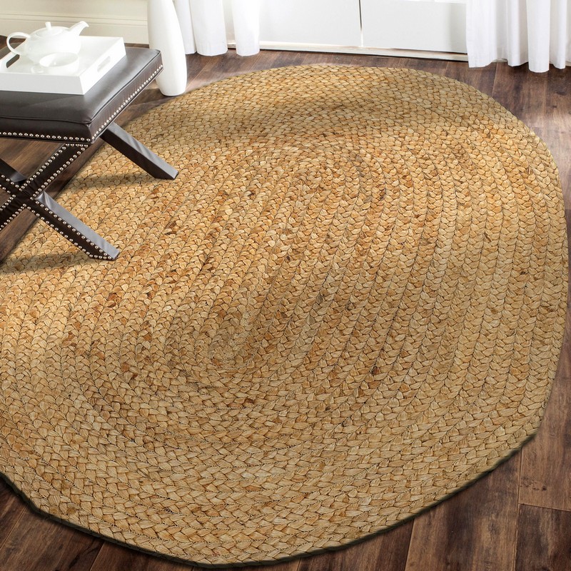 2" X 3" Soft Beige Braided Scatter Rug