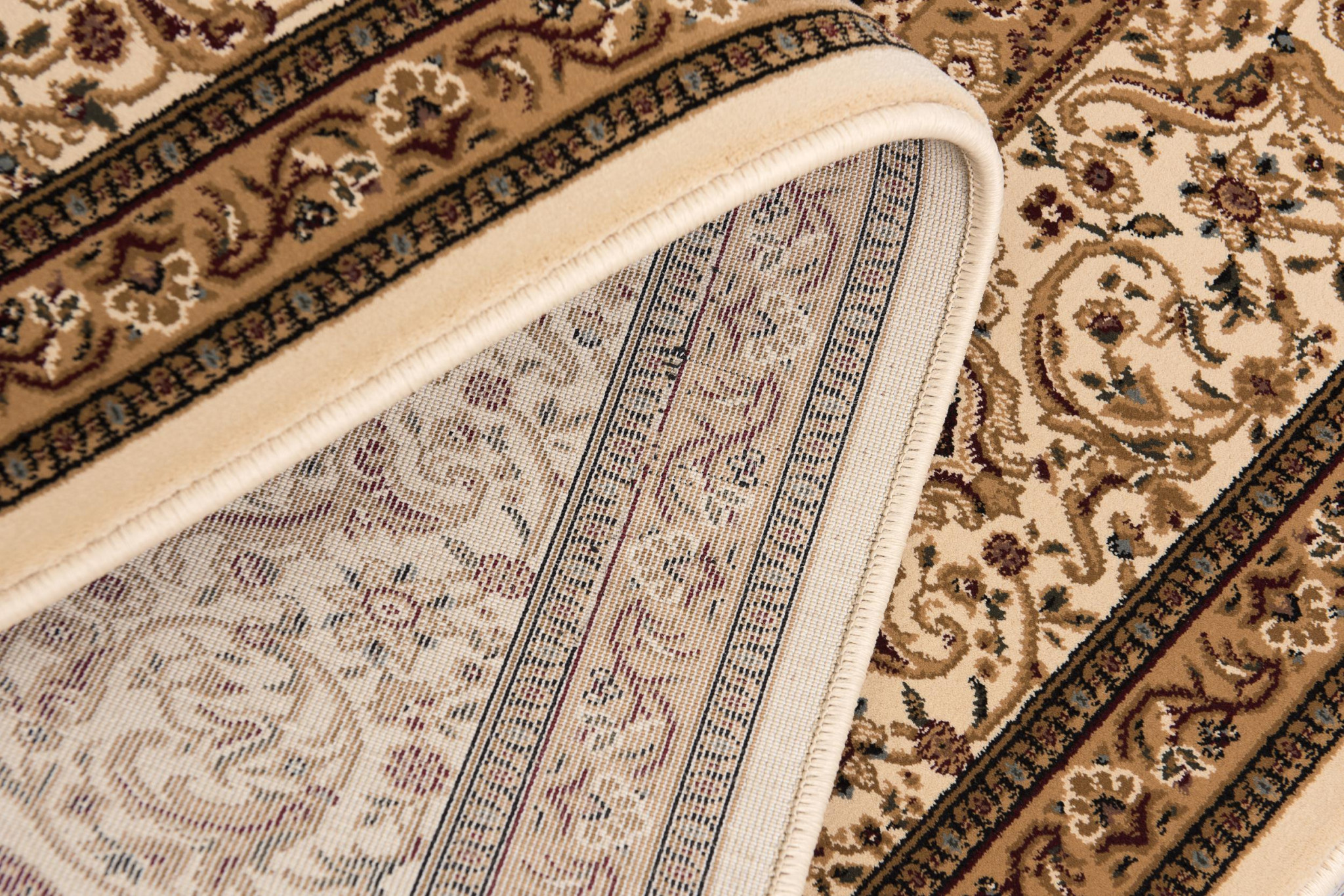 5" X 8" Black and Ivory Oriental Power Loom Area Rug