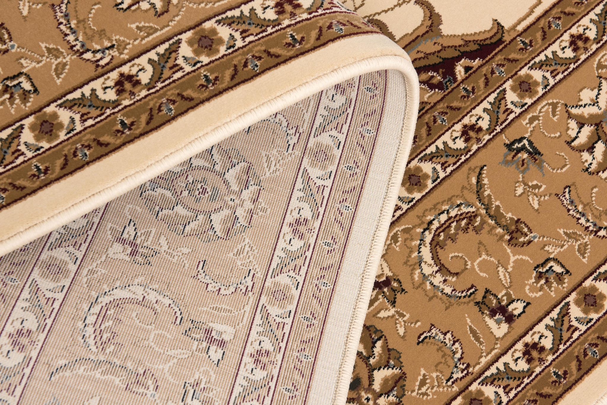 13" Runner Beige and Ivory Oriental Power Loom Runner Rug