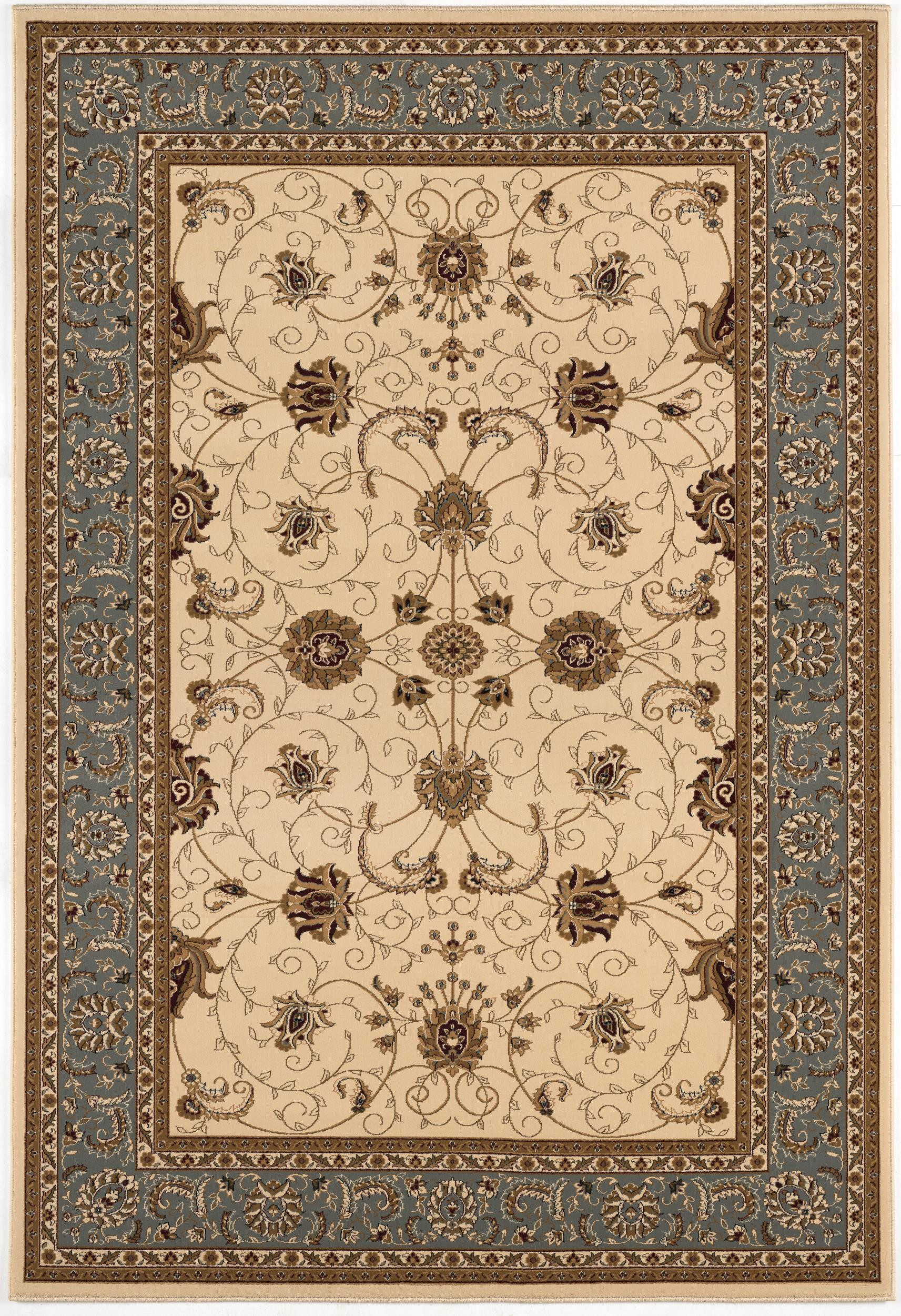5' X 8' Blue And Ivory Oriental Area Rug-395279-1