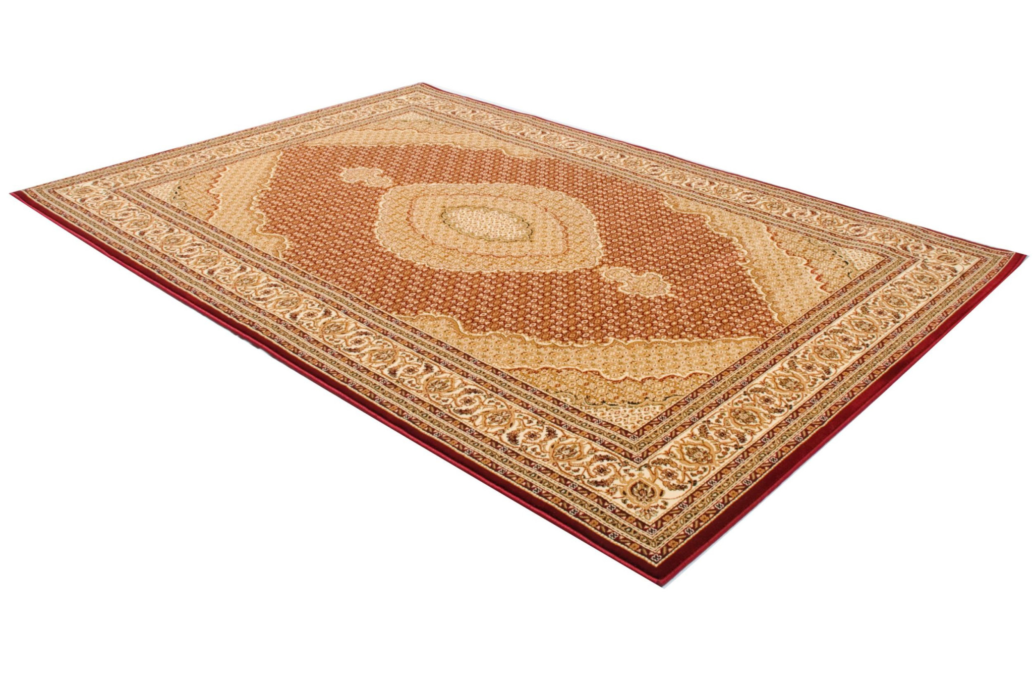 20" Runner Red and Beige Oriental Power Loom Runner Rug
