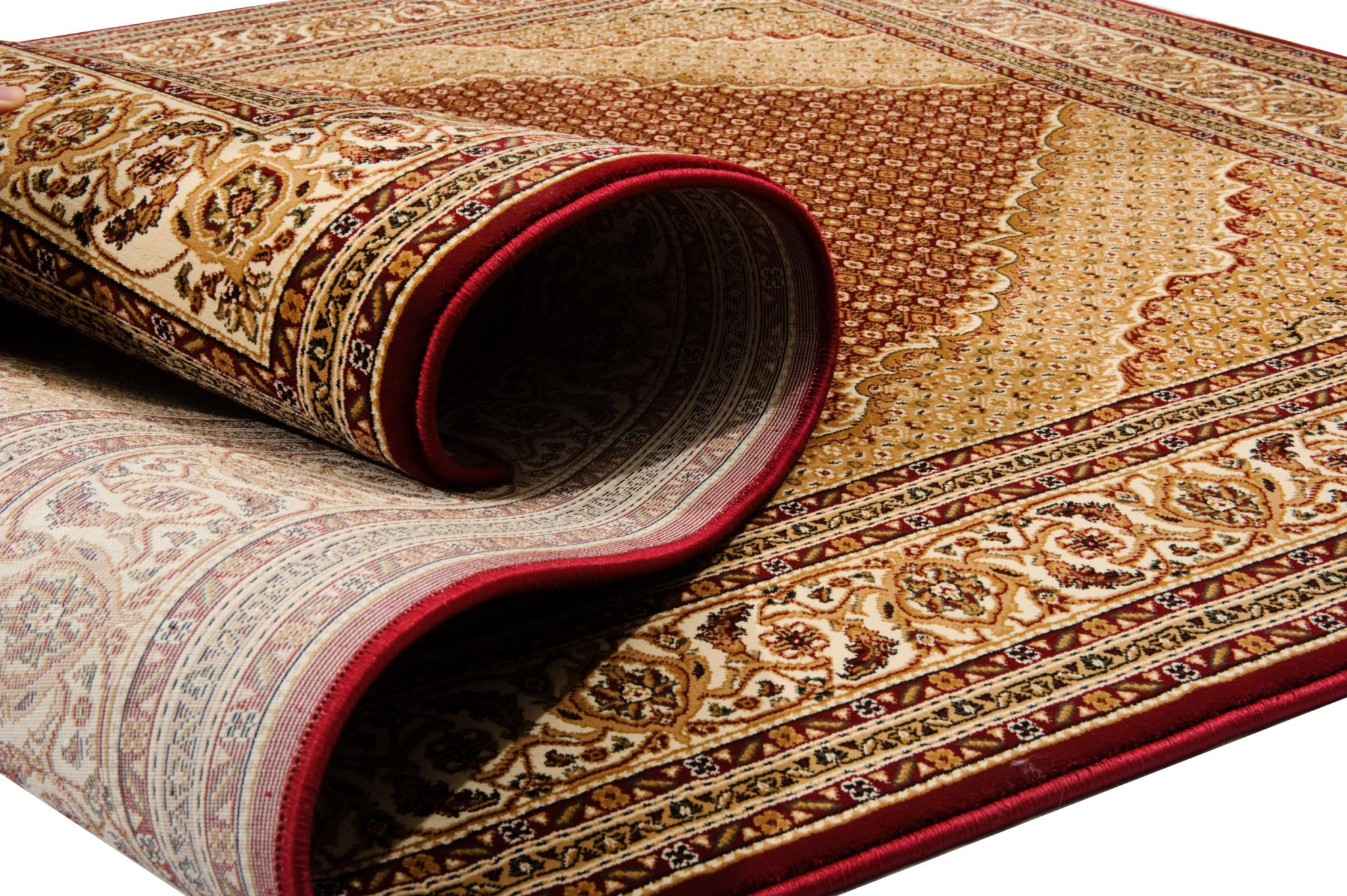 20" Runner Red and Beige Oriental Power Loom Runner Rug