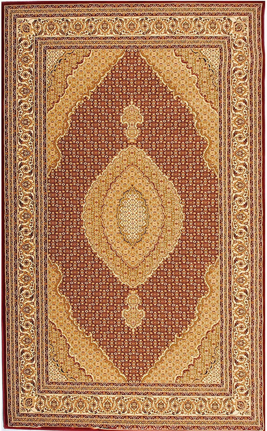 10" Runner Red and Beige Oriental Power Loom Runner Rug