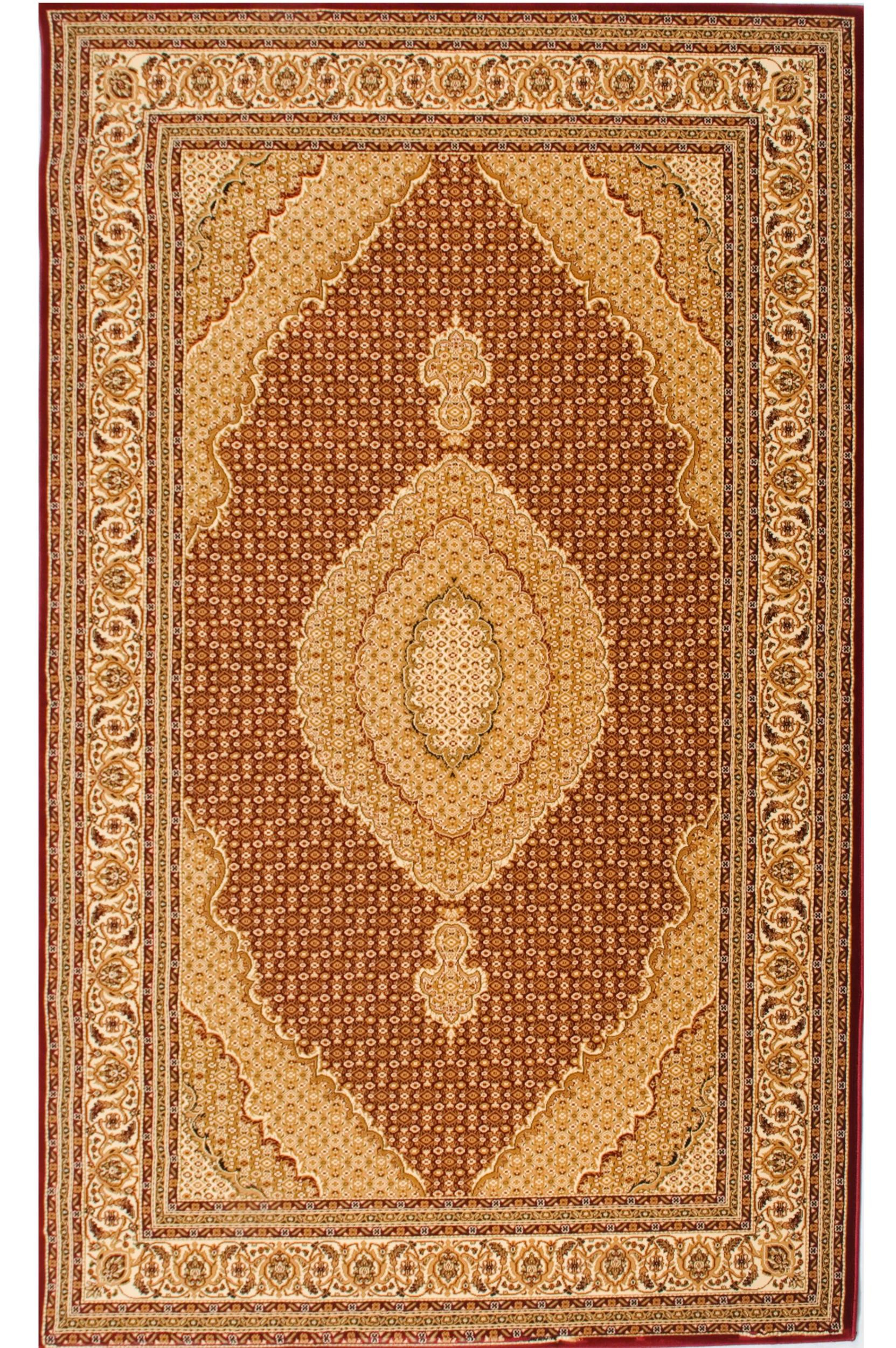 15" Runner Red and Beige Oriental Power Loom Runner Rug