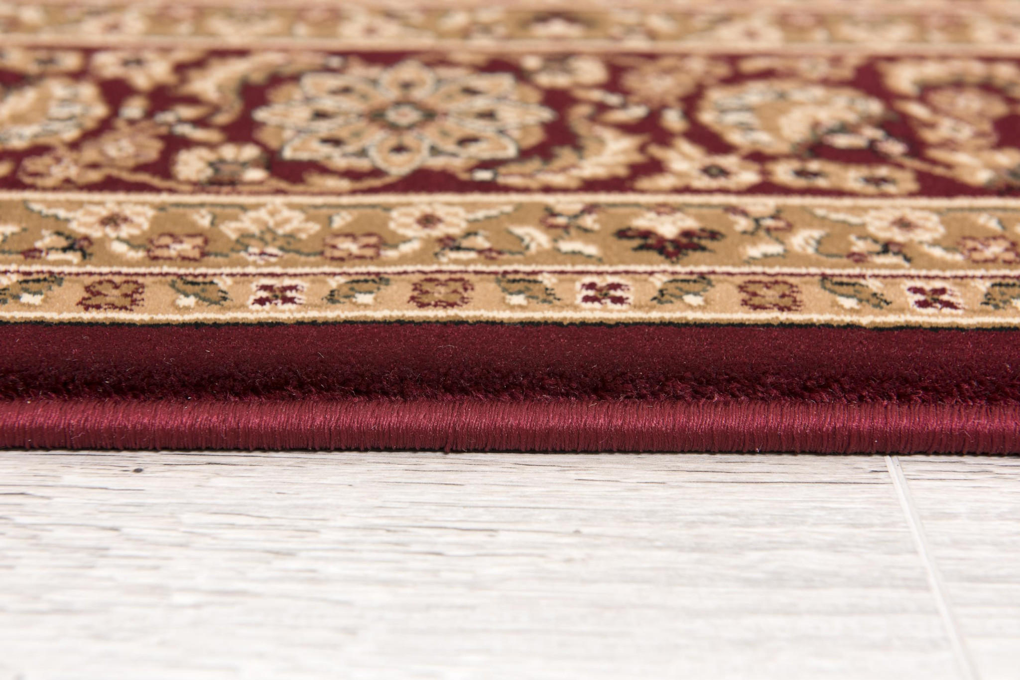 13" Runner Red and Beige Oriental Power Loom Runner Rug