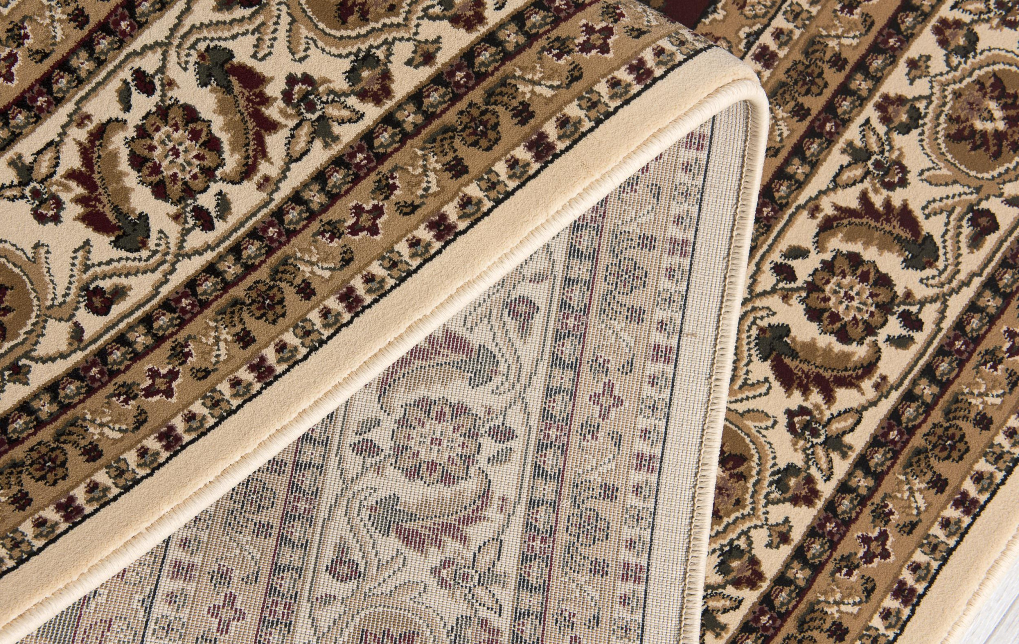 10" Runner Beige and Black Oriental Power Loom Runner Rug