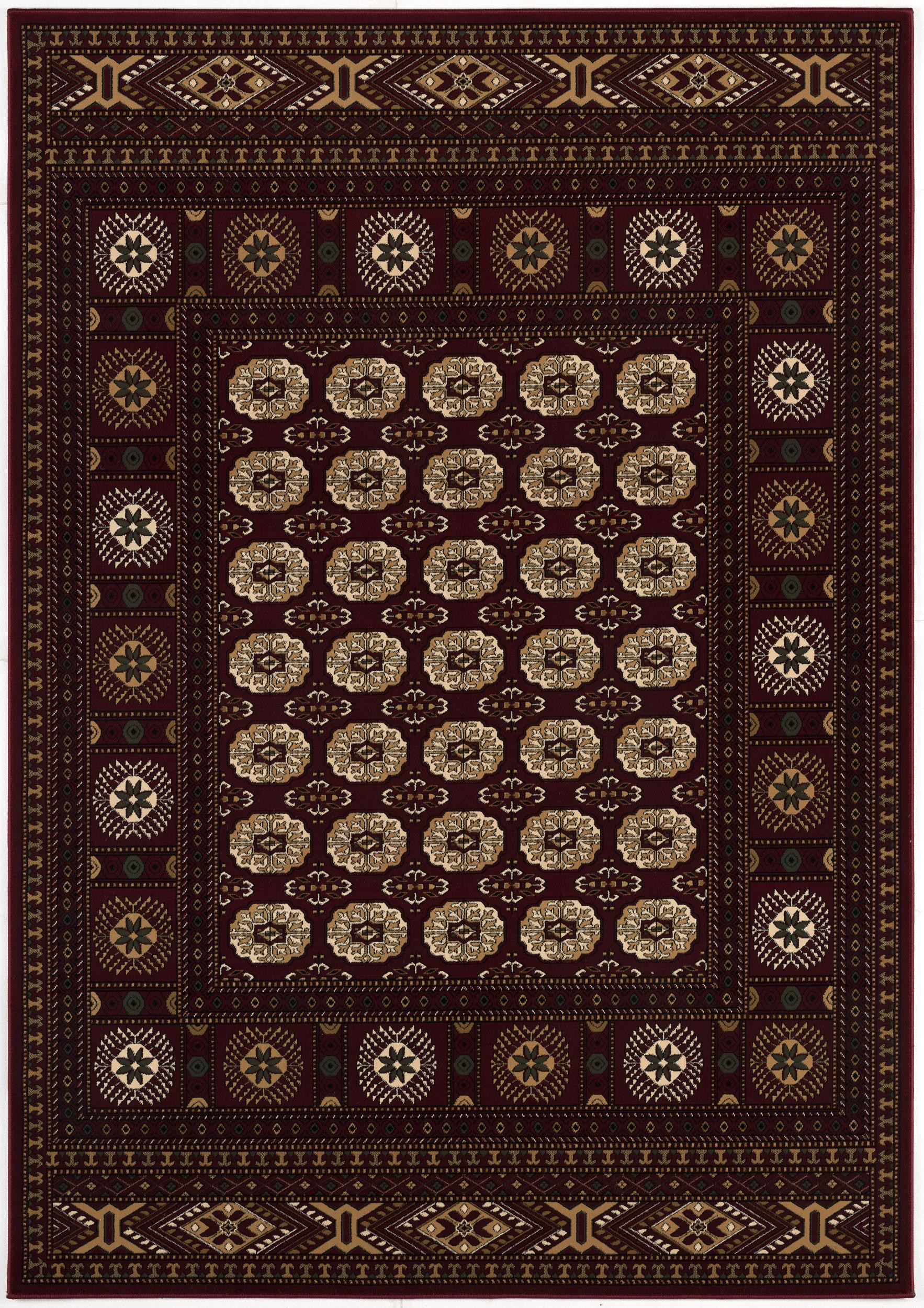 10" Runner Red and Ivory Floral Medallion Power Loom Runner Rug