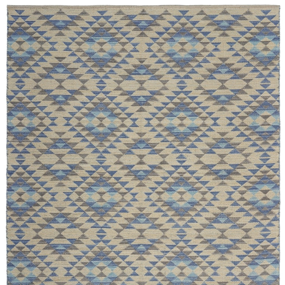 3" x 5" Blue Decorative Lattice Area Rug