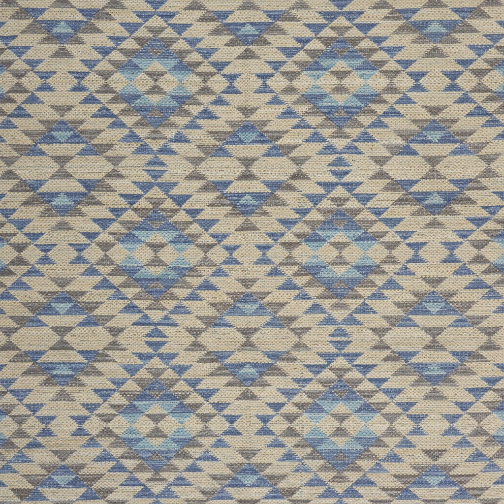 5" X 7" Blue Decorative Lattice Area Rug