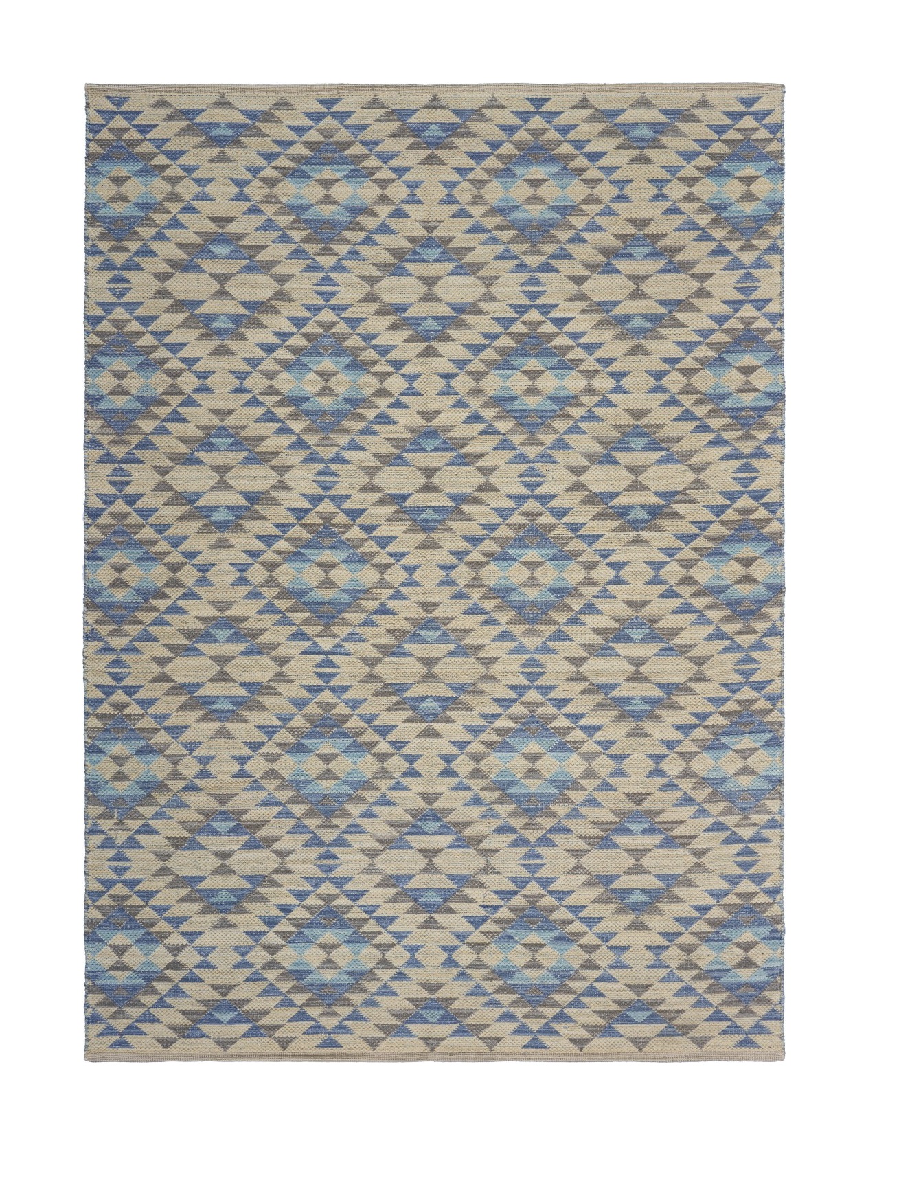 5" X 7" Blue Decorative Lattice Area Rug