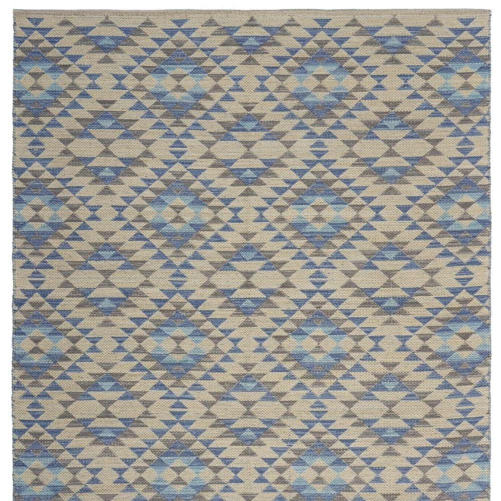 3" x 4" Blue Decorative Lattice Area Rug