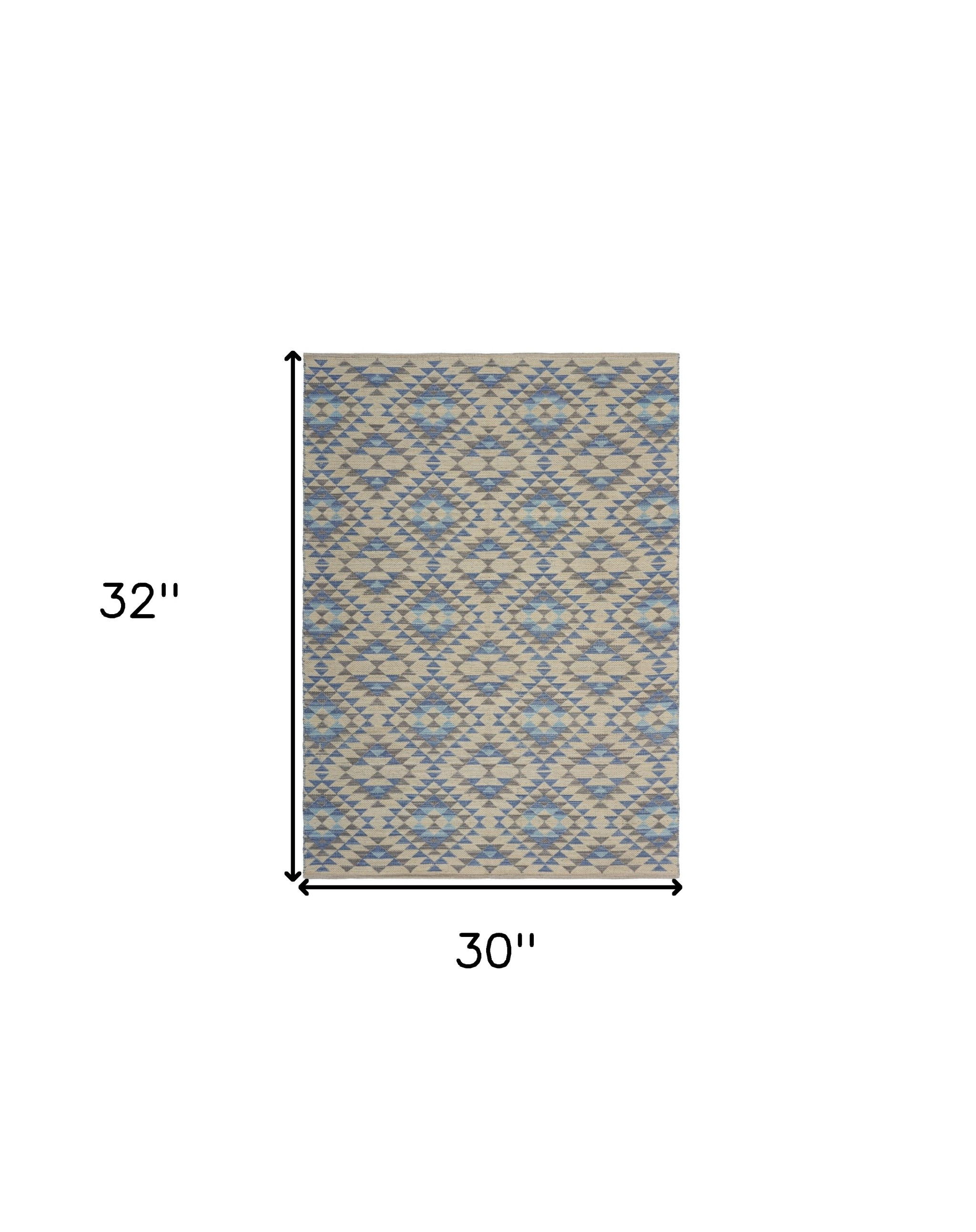 3" x 4" Blue Decorative Lattice Area Rug
