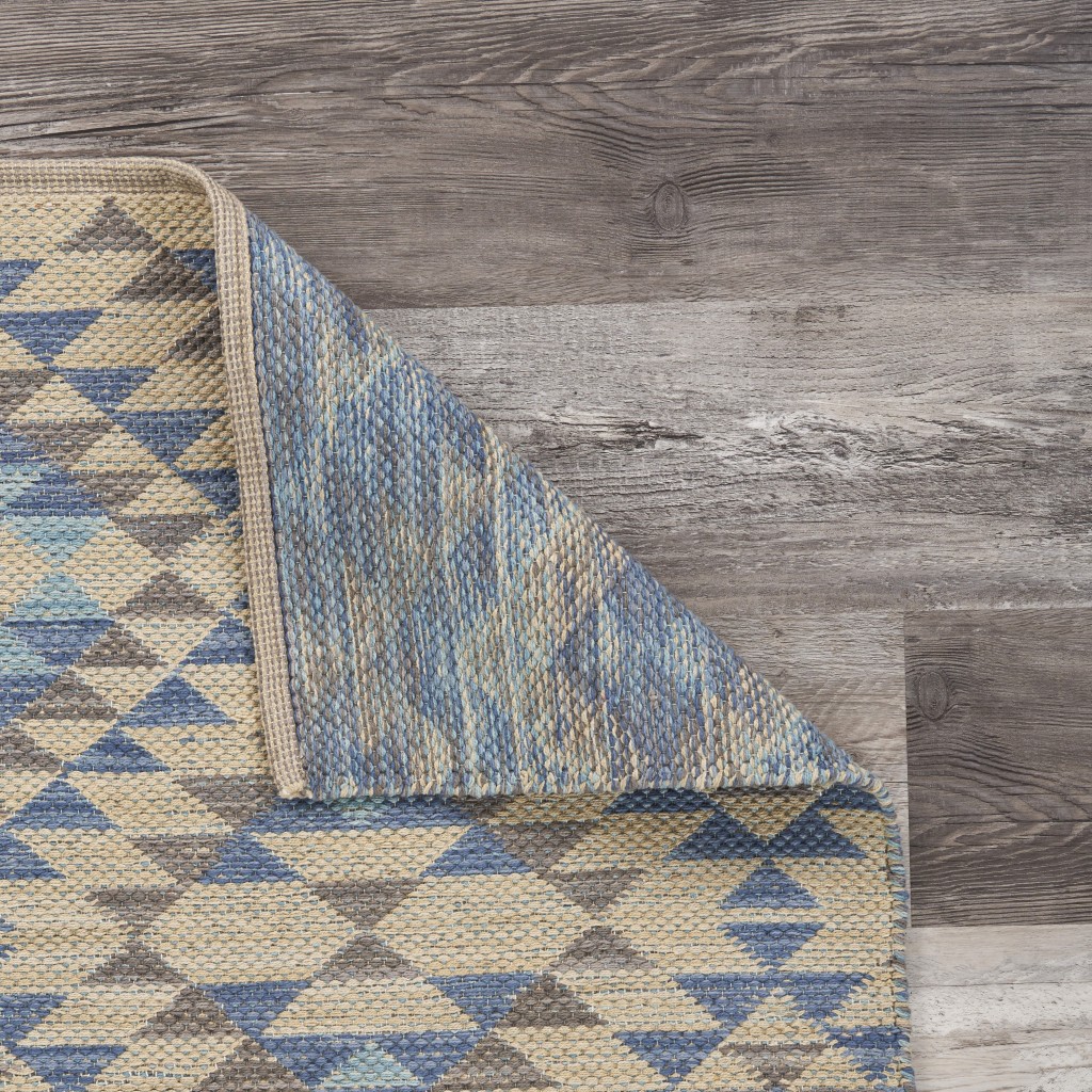 3" x 4" Blue Decorative Lattice Area Rug