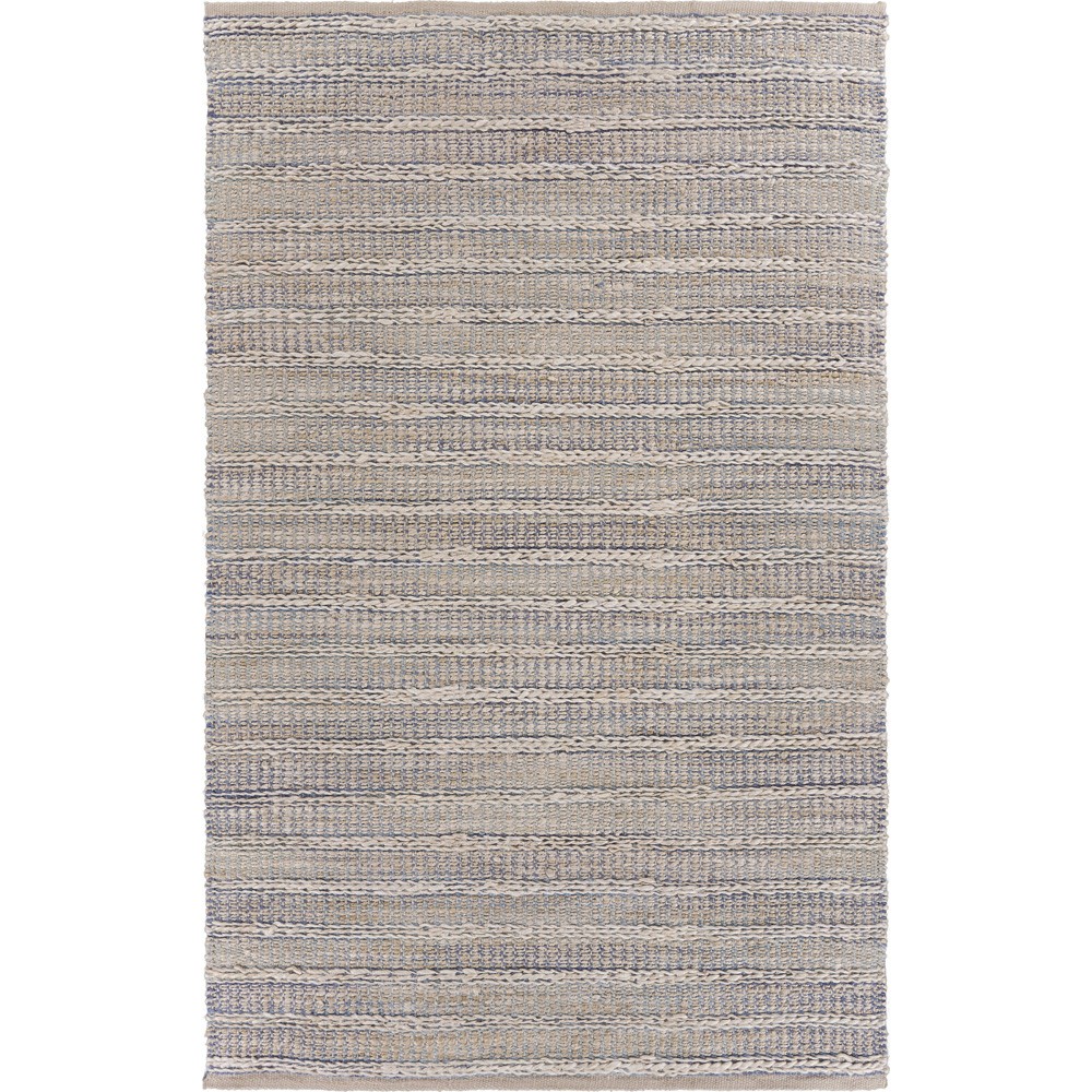 8’ x 10’ Blue and Cream Braided Jute Area Rug-395504-1