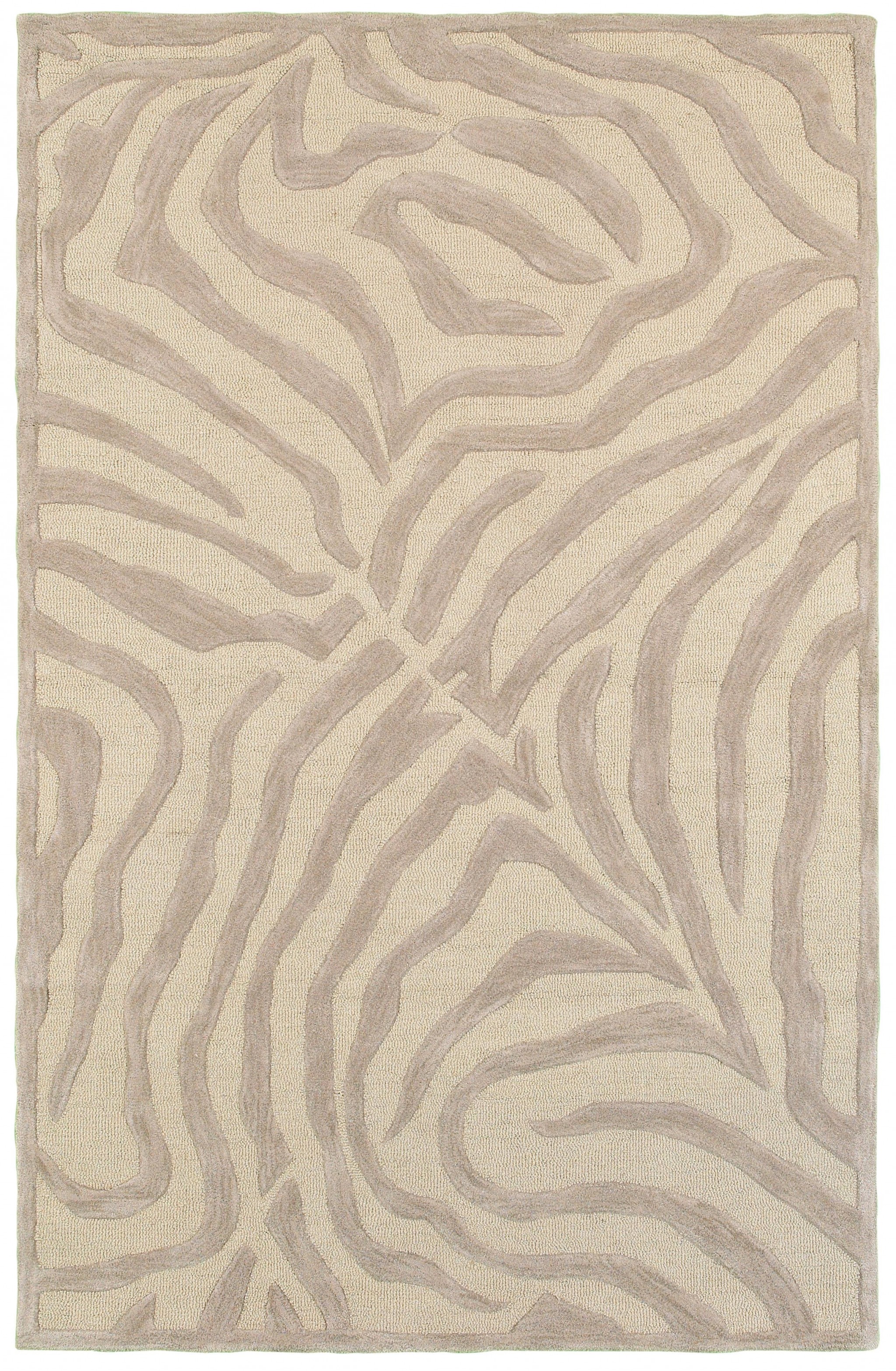 5’ x 8' Taupe Zebra Pattern Area Rug-395615-1
