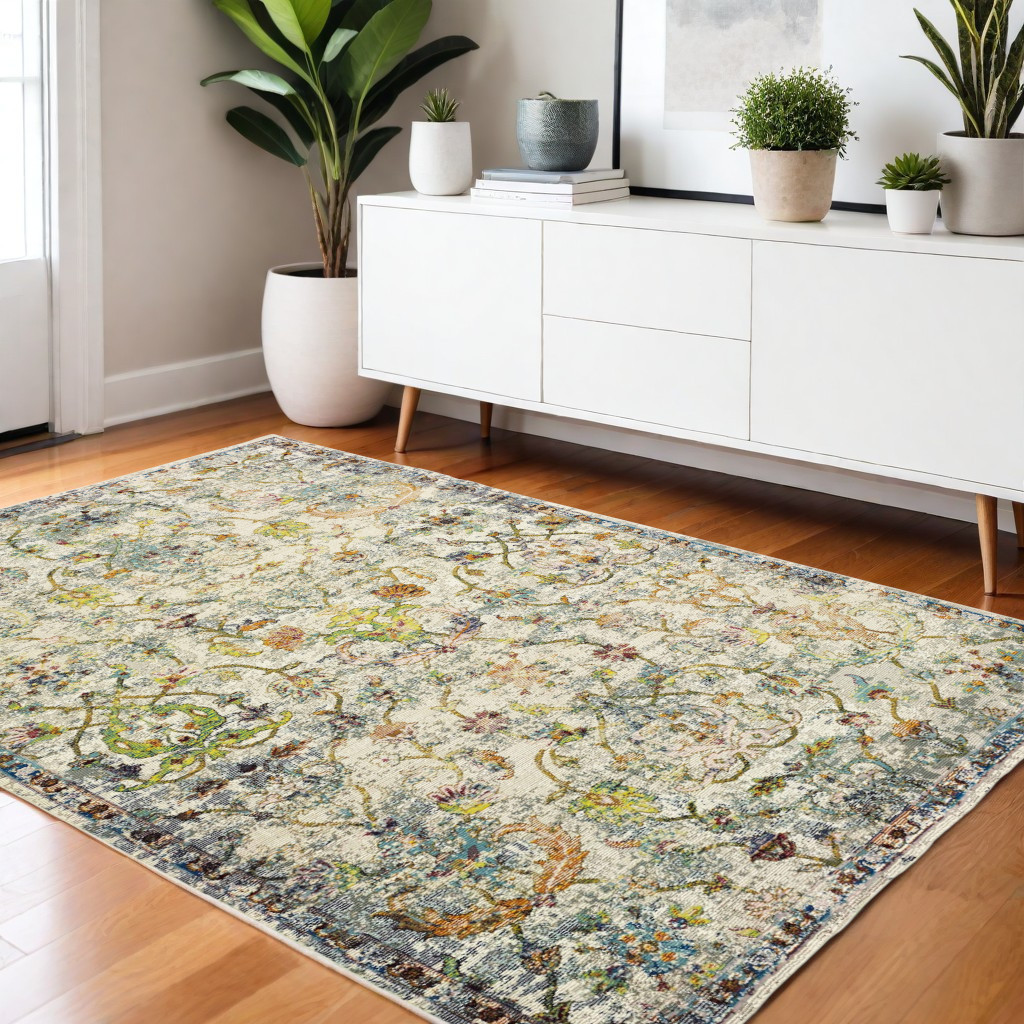 4' X 6' Beige Abstract Garden Area Rug-395699-1