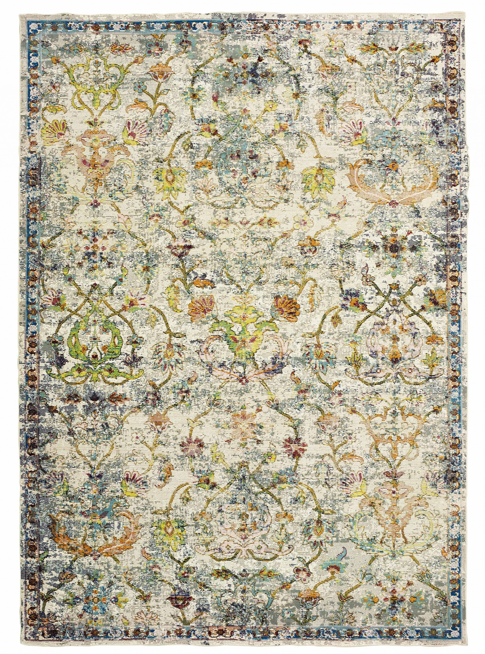 5' X 8' Beige and Ivory Area Rug-395700-1