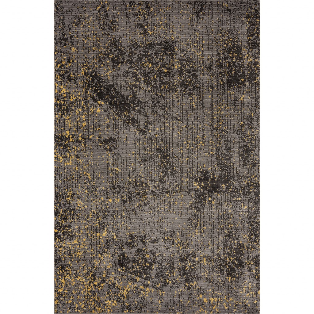 8’ x 10’ Gray and Yellow Abstract Sprinkle Area Rug-395769-1