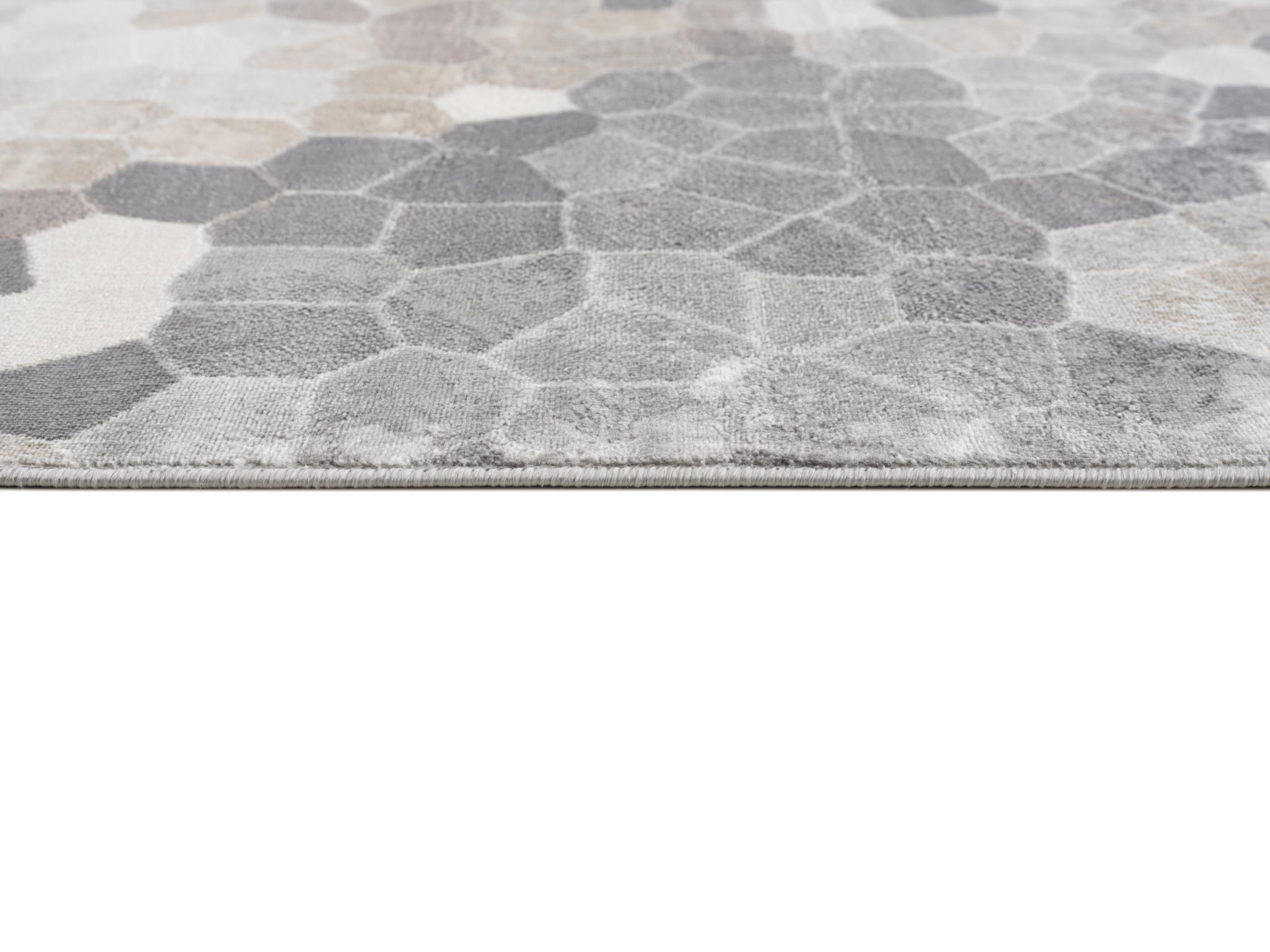 2" X 13" Beige Cobblestone Pattern Runner Rug