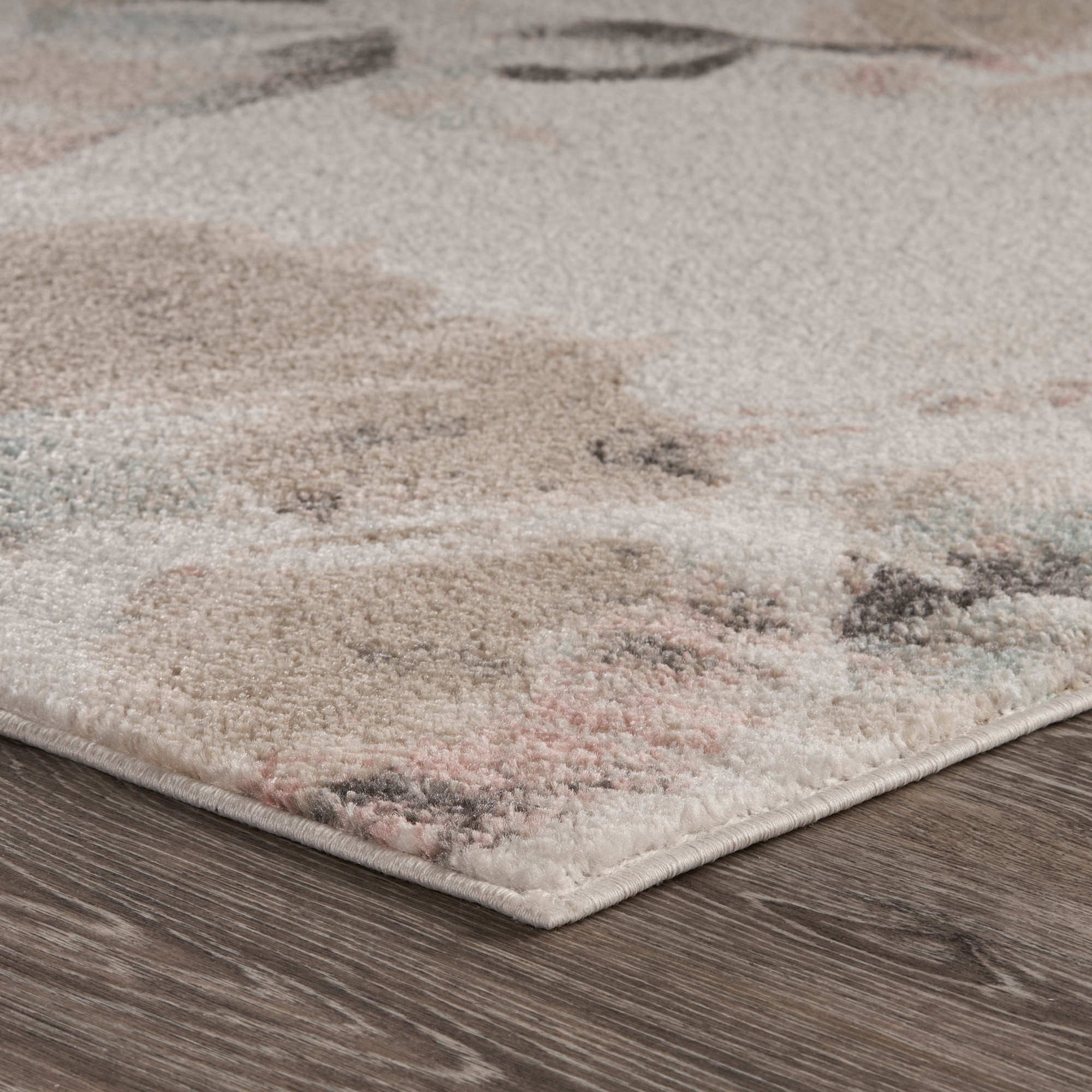 8" X 10" Ivory Soft Floral Artwork Area Rug