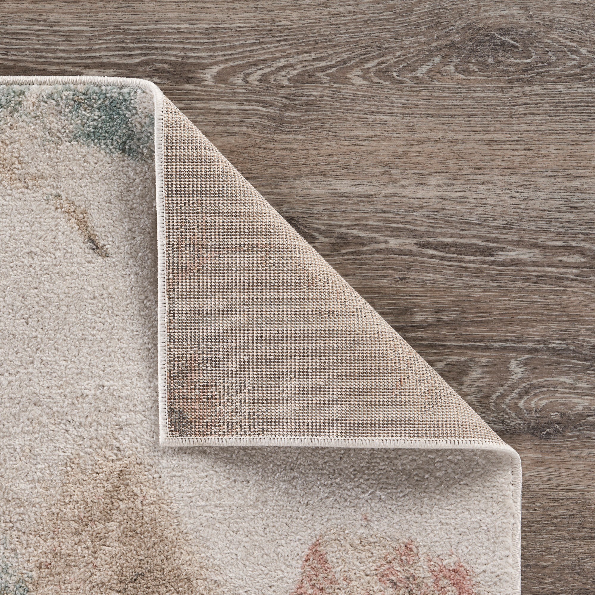 8" X 10" Ivory Soft Floral Artwork Area Rug