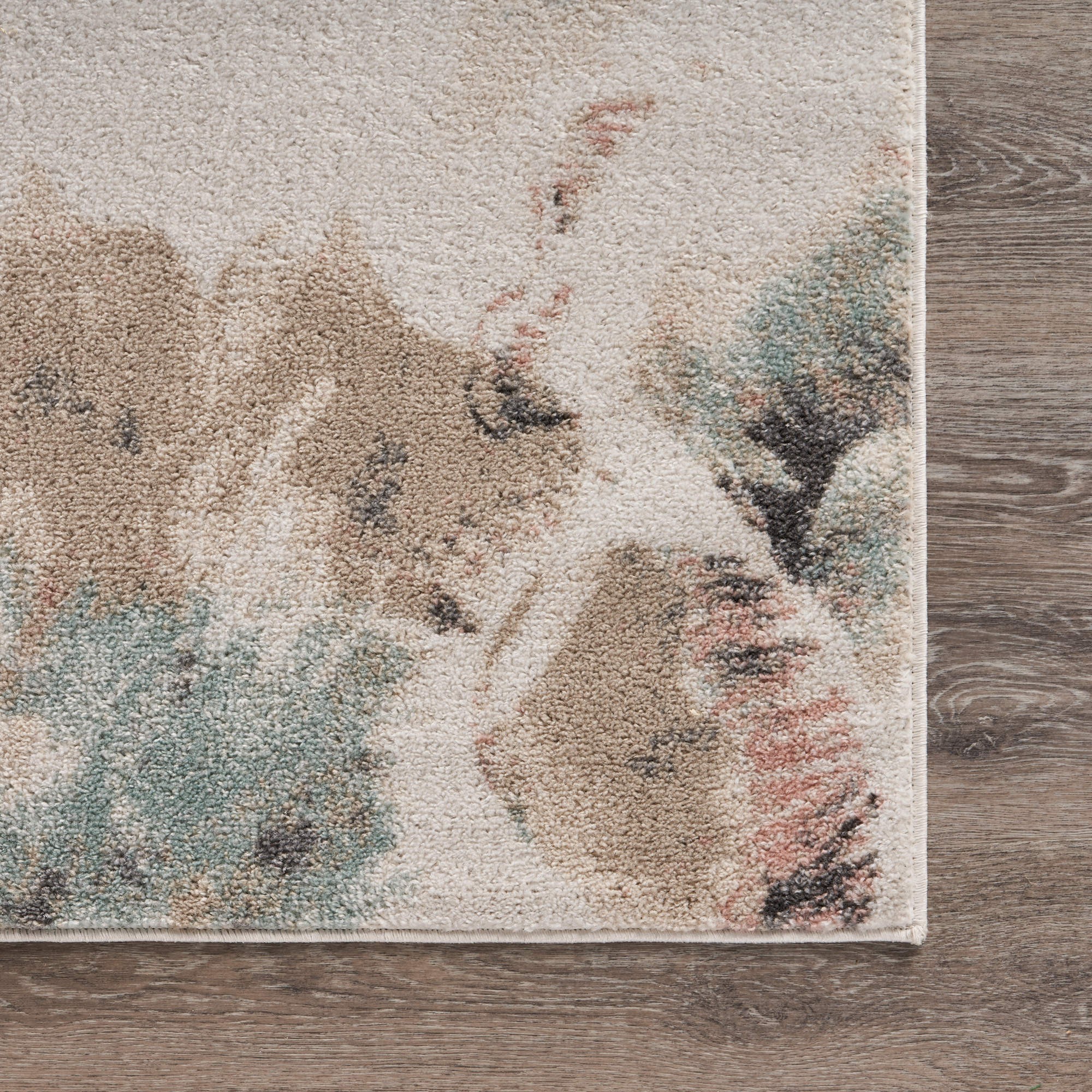 8" X 10" Ivory Soft Floral Artwork Area Rug
