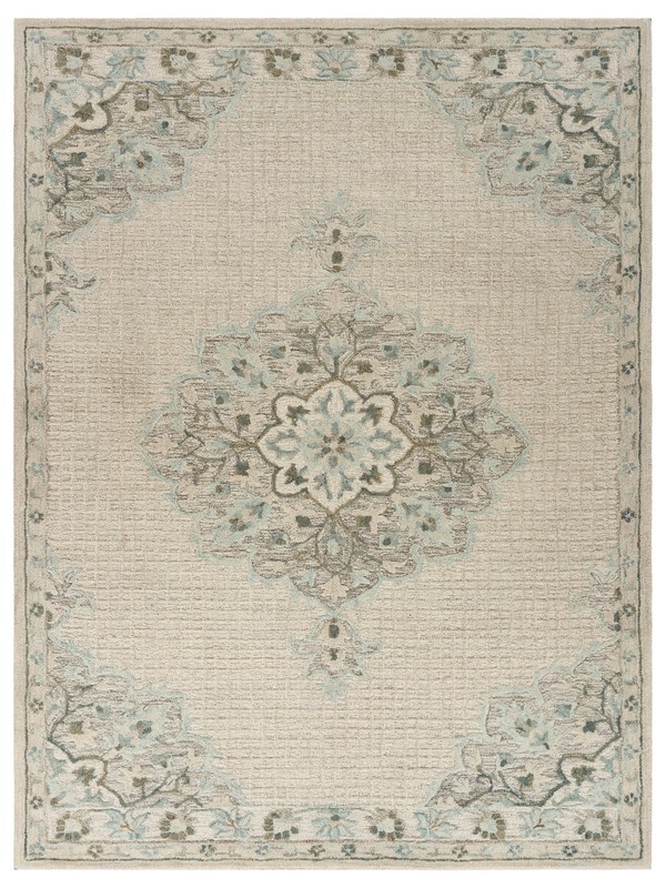 8" X 10" Ivory Wool Handmade Area Rug