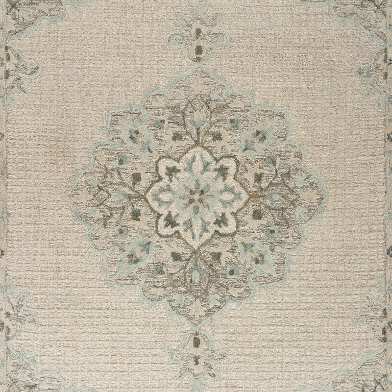 8" X 10" Ivory Wool Handmade Area Rug