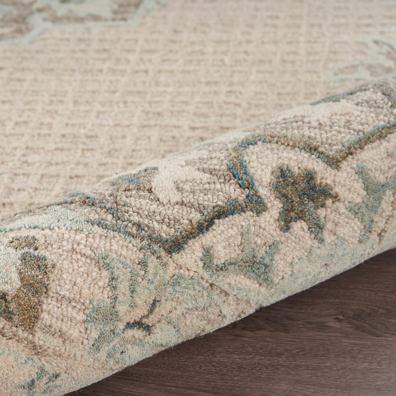 8" X 10" Ivory Wool Handmade Area Rug