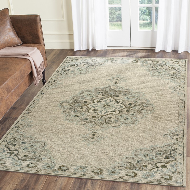 8" X 10" Ivory Wool Handmade Area Rug
