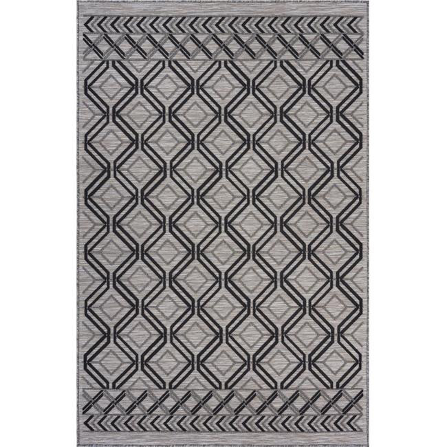 8' X 10' Black And Tan Indoor Outdoor Area Rug-395974-1