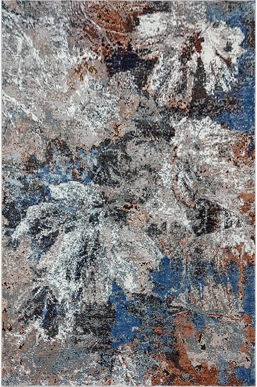 5’ x 8’ Gray Abstract Foliage Area Rug-395989-1