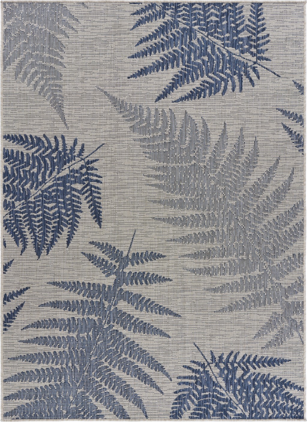 5' X 7' Blue And Gray Indoor Outdoor Area Rug-396105-1