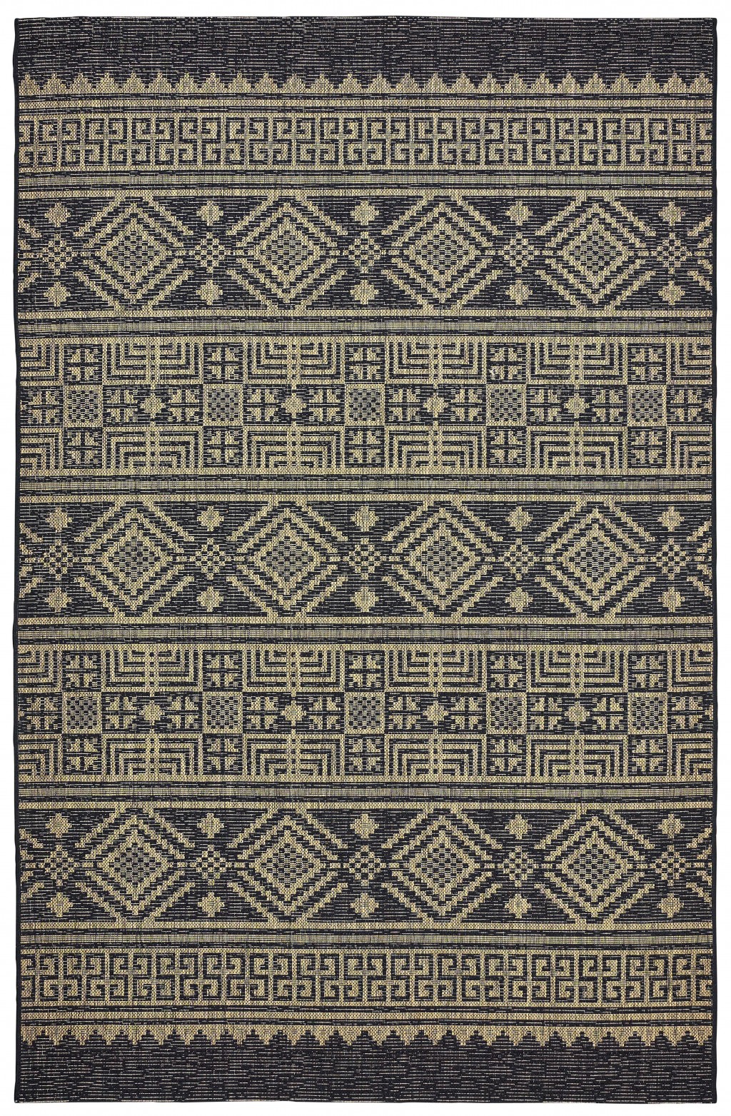 5' X 8' Brown And Black Indoor Outdoor Area Rug-396221-1