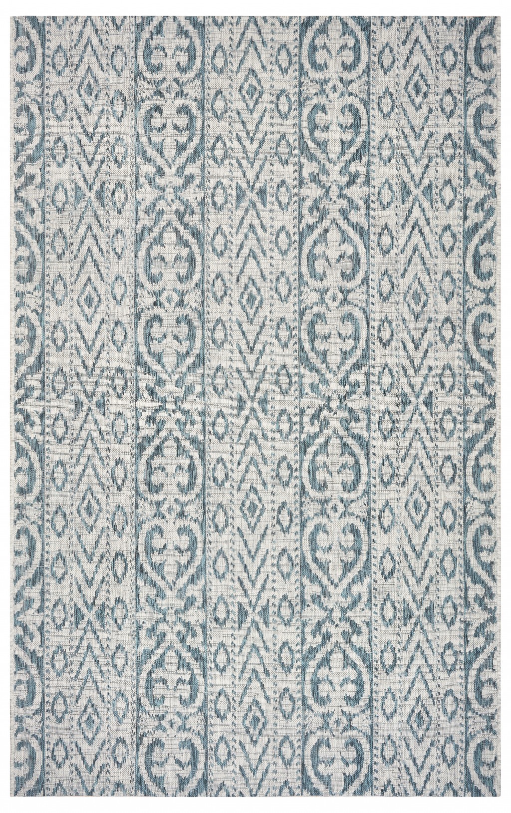 5' X 8' Blue And White Indoor Outdoor Area Rug-396223-1