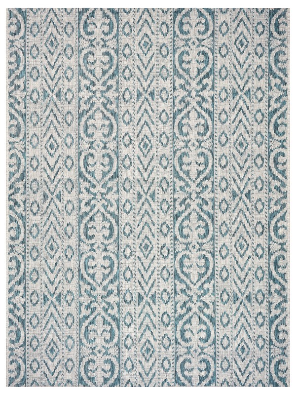 8' X 10' Blue And White Indoor Outdoor Area Rug-396224-1