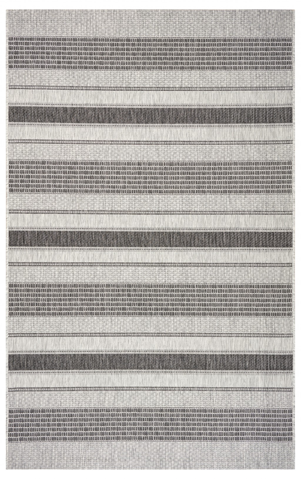 5' X 8' Gray And Black Indoor Outdoor Area Rug-396231-1