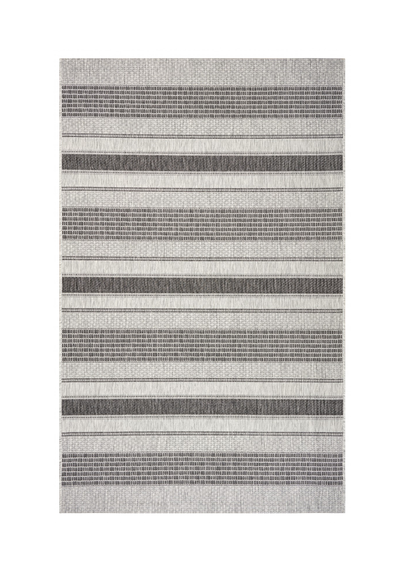 8' X 10' Gray And Black Indoor Outdoor Area Rug-396232-1