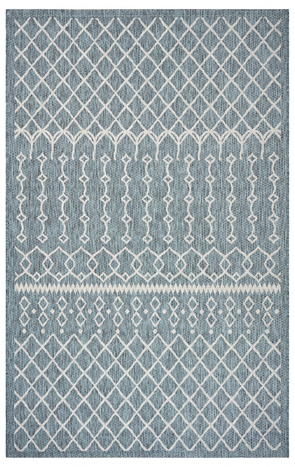 3' X 5' Blue And Gray Indoor Outdoor Area Rug-396234-1