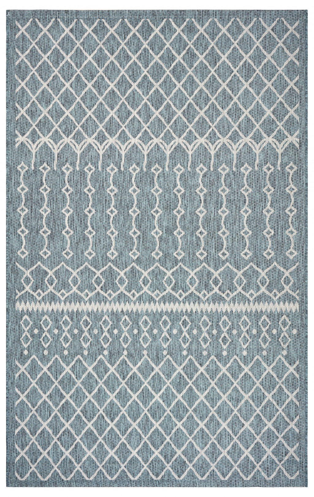 3' X 5' Blue And Gray Indoor Outdoor Area Rug-396234-1