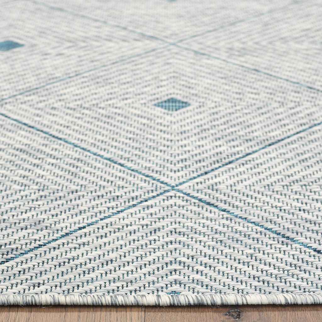 5 x 8 Blue Diamonds Indoor Outdoor Area Rug