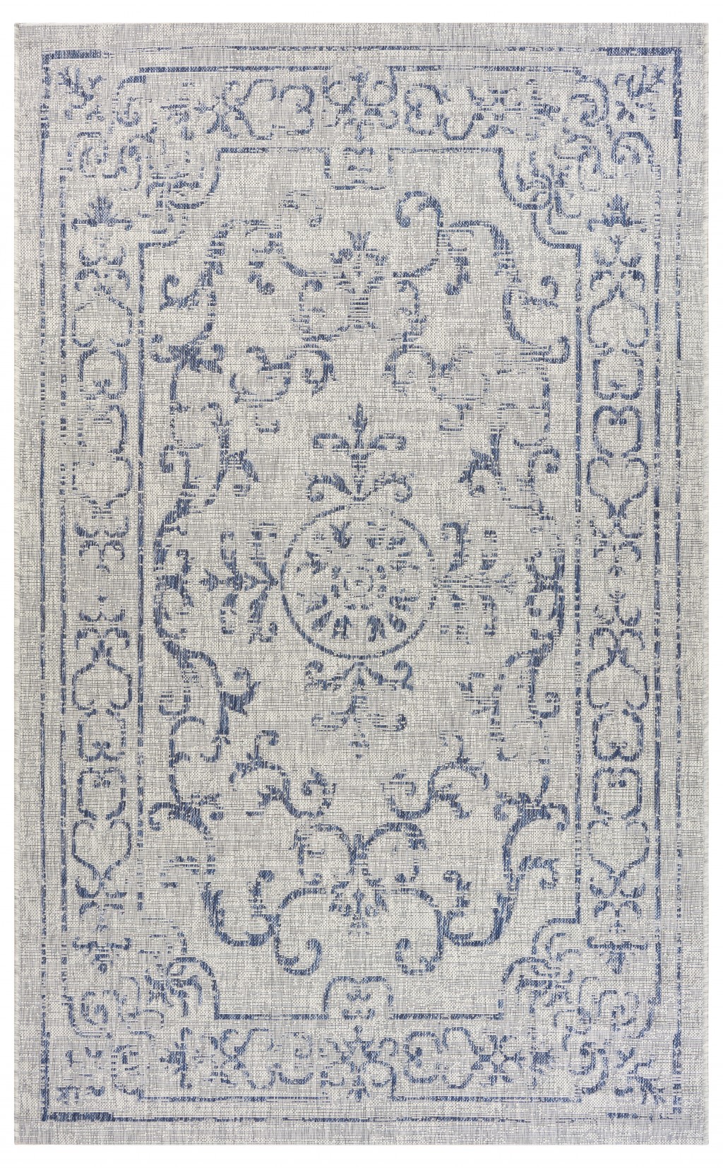 5' X 8' Blue And Gray Indoor Outdoor Area Rug-396242-1