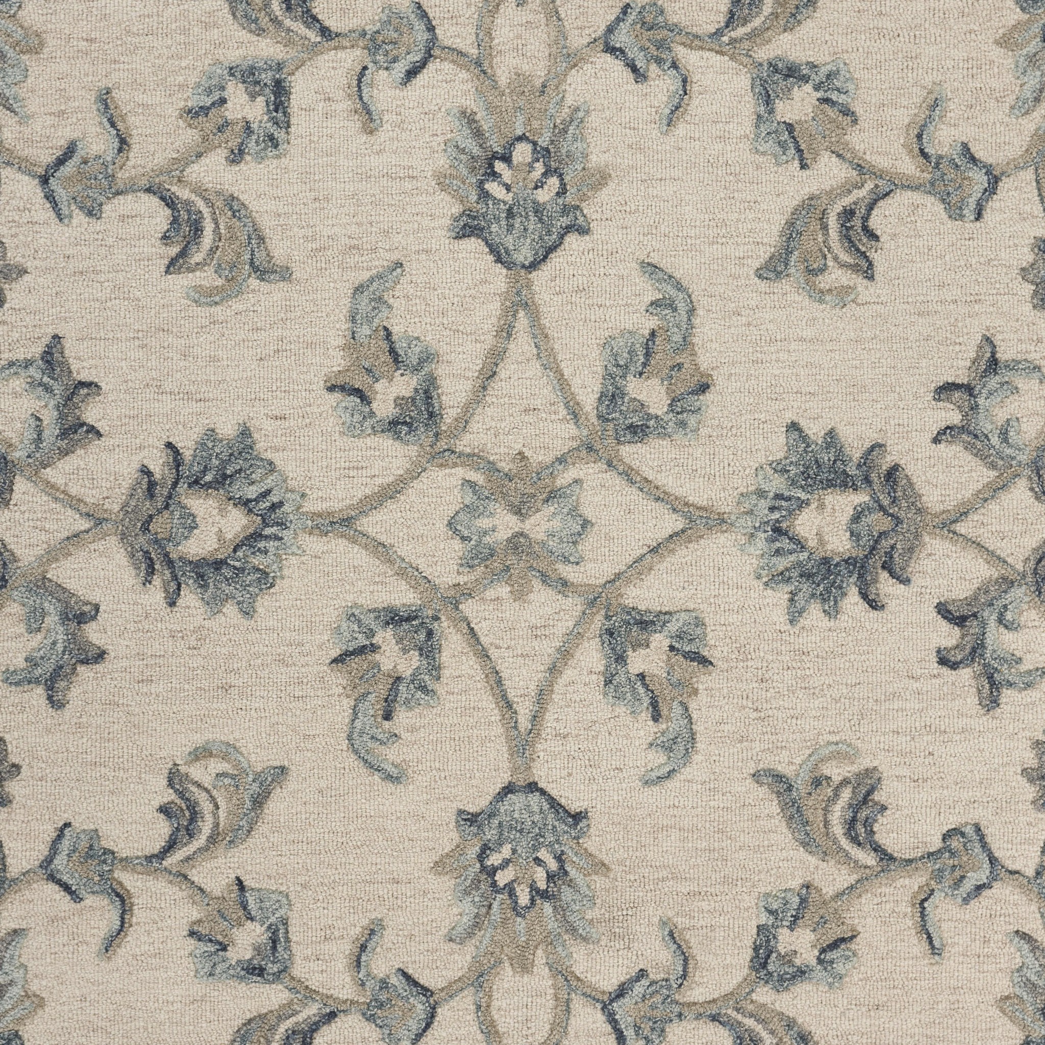 5" Light Blue Round Wool Hand Tufted Area Rug