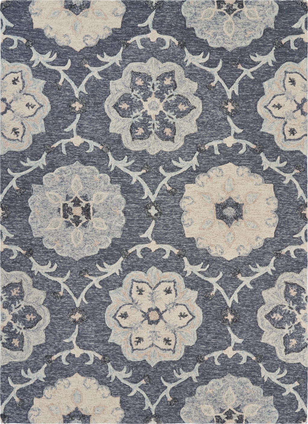 5' X 7' Blue And Gray Wool Hand Tufted Area Rug-396278-1