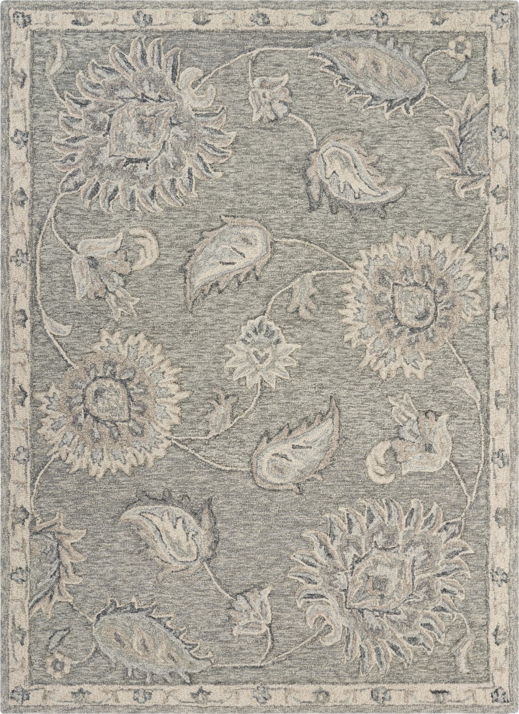 5' X 7' Gray Wool Hand Tufted Area Rug-396282-1