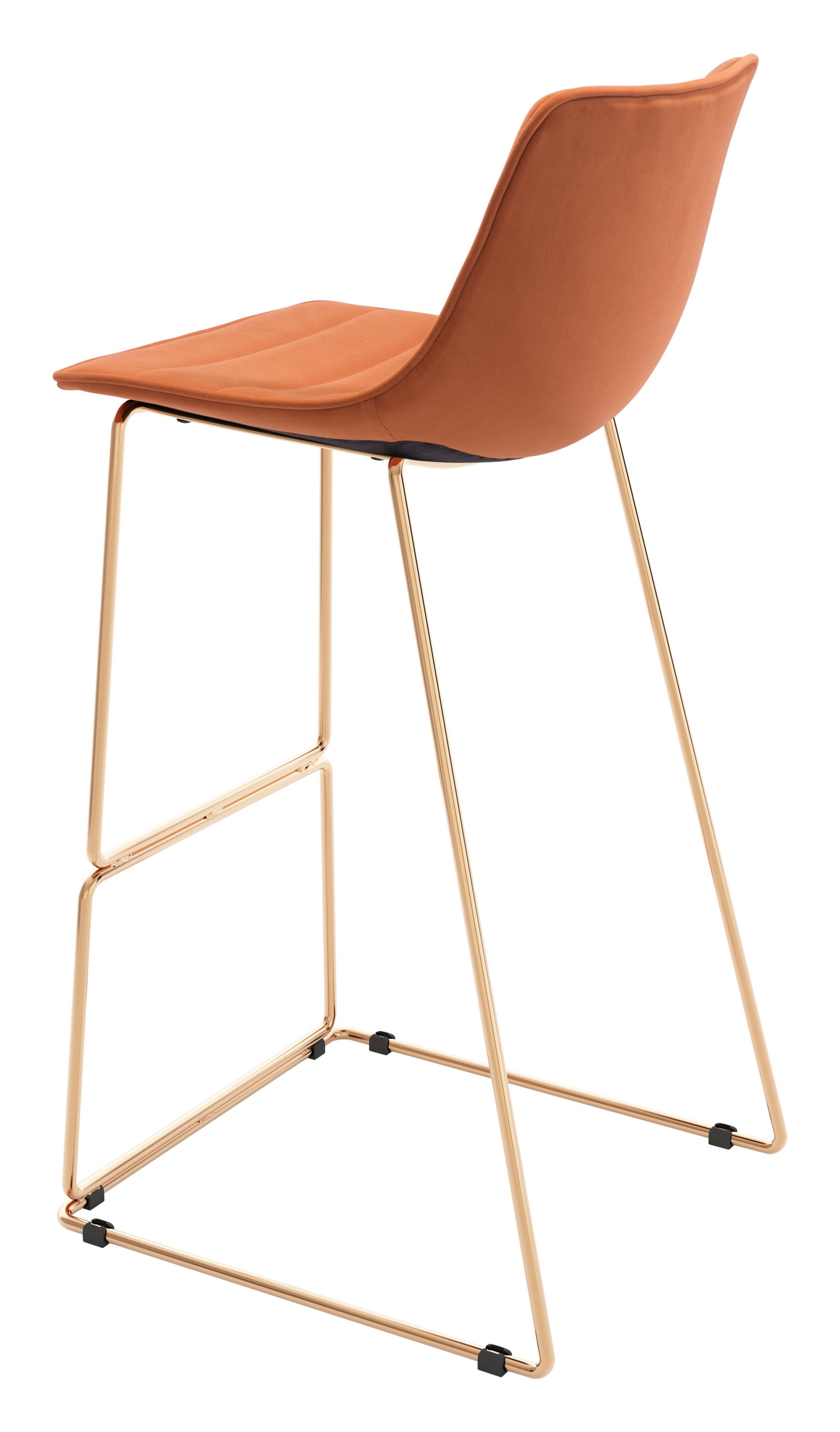 Mod Orange and Gold Bar Height Chair